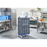 thumbnail of METRO Professional Eurobox, PP, 60 x 40 x 32 cm, 60 L, 20 kg, perforiert, stapelbar, mit Handgriff, grau