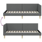 thumbnail of vidaXL Eckbettgestell Dunkelgrau 90 cm x 200 cm Stoff und Sperrholz