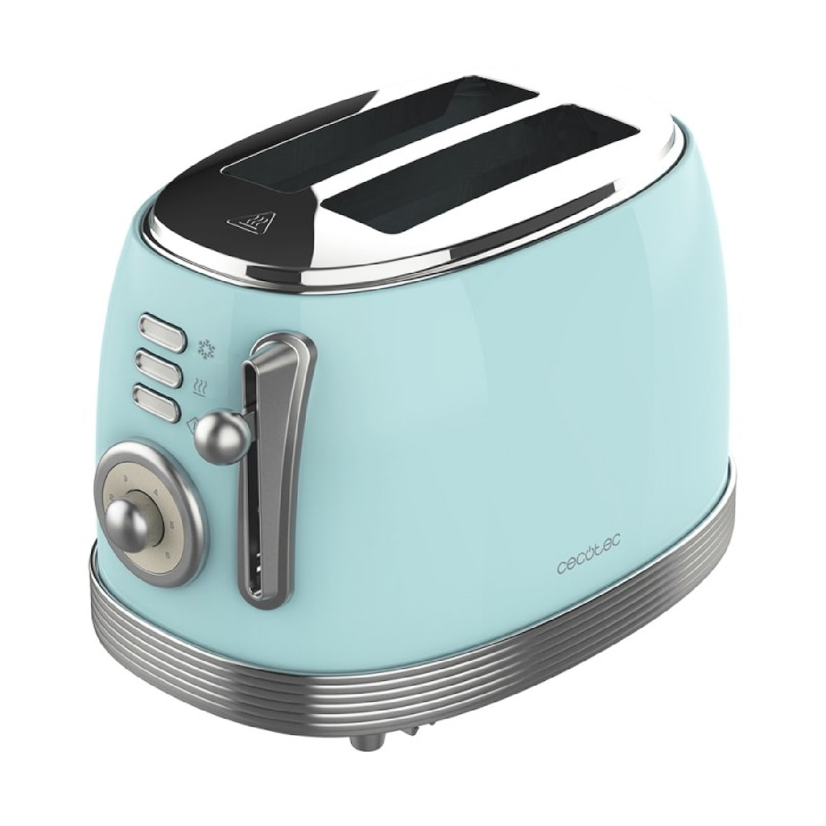Cecotec Tostadora Toast&Taste 800 Vintage Light Blue. 850 W, Doble Ranura Corta Extra anchas de 3,8 cm, 2 Tostadas