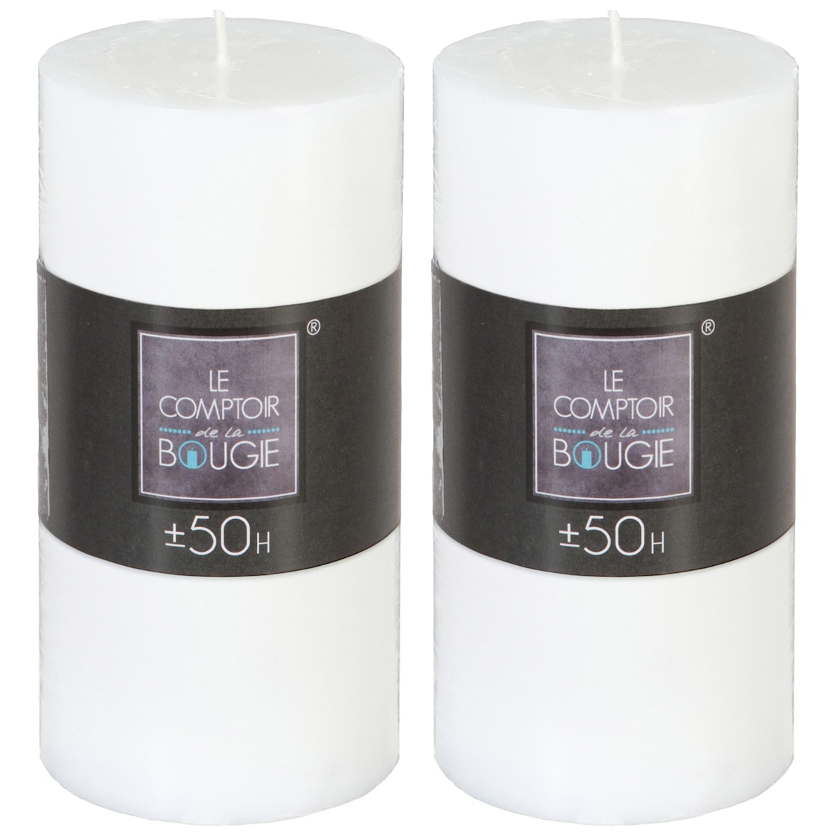 2er-Set weiße Kerzen 7x14cm WellHome