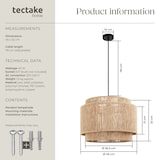 thumbnail of tectake Suspension LIGNEA LUX en jute au style bohème 40W  Marron Naturel