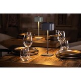 thumbnail of Olympia Lucca Tischlampe Quadratische Kuppel Grau 300mm