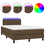 thumbnail of vidaXL Boxspringbett mit Matratze & LED Dunkelbraun 120x200 cm Stoff