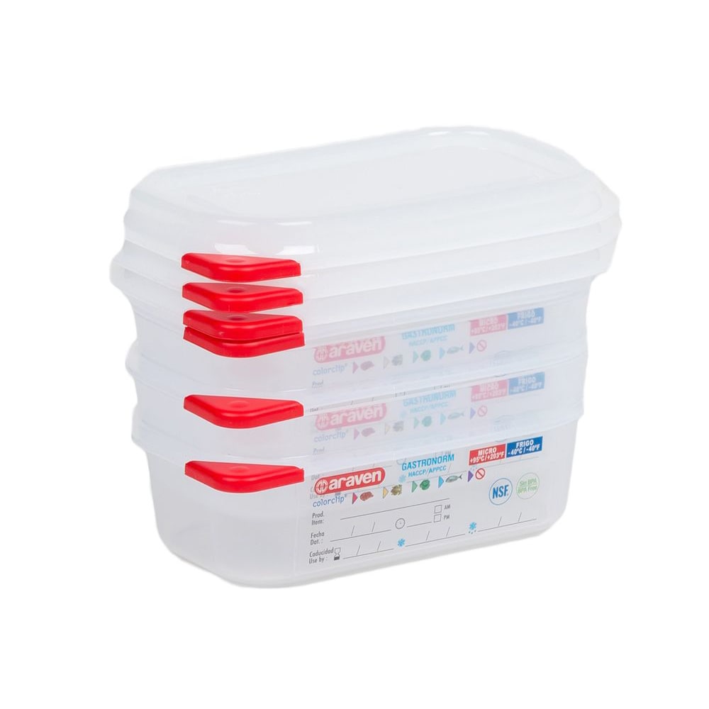 Araven Boîte gastro hermétique GN 1/9 0.6L H.6.5 cm x 3