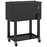 thumbnail of Carro de bebidas refrigerado 56L carro nevera con ruedas abrebotellas y estante para patio fiesta terraza 67x35x80 cm