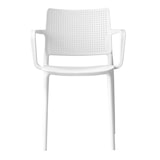 thumbnail of Set van 4 witte kunststof terrasstoelen - Oviala