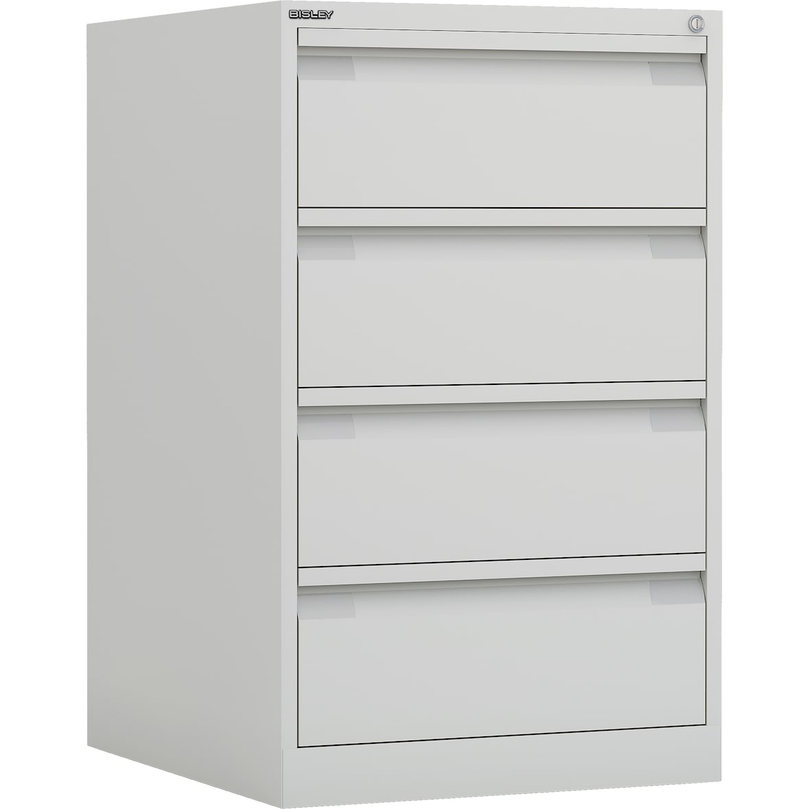Bisley Eco Karteischrank abschließbar für DIN A5 zweibahnig in reinweiß Karteikartenschrank Karteikarten 4 Schubladen