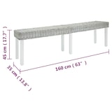 thumbnail of vidaXL Sitzbank Weiß 160x35x45 cm Natur Kubu Rattan & Massivholz Mahagoni