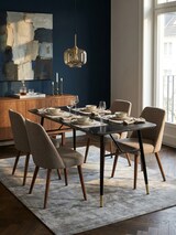 thumbnail of Esszimmertisch 140x80x76 cm Esstisch Schwarz in Marmor-Optik Modern, Küchentisch Klein, Speisetisch Rechteckig, Tisch Esszimmer mit