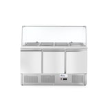 thumbnail of Saladette met 3 deuren en glazen vitrine 380L, Arktic, 230V/310W, 1365x700x(H)1300mm