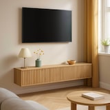 thumbnail of Oviala Scandinavische 160 cm wand-tv-kast in licht hout