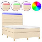 thumbnail of vidaXL Boxspringbett mit Matratze & LED Creme 140x200 cm Stoff