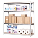 thumbnail of SimonRack Scaffale industriale, 2000x1500x600 mm, 600 kg al punto di flessione, 4 ripiani in legno, scaffale per garage, Zincato/Legno- Simonforte