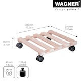 thumbnail of WAGNER Pflanzenroller PALETTI 34 x 34 x 8 cm, für den Innenbereich, Buche natur, Tragkraft 100 kg, EU Ware - 20033569