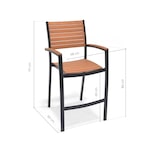 thumbnail of METRO PROFESSIONAL Banco de bar empilhável com apoios de braços cobertos Lynx, alumínio/madeira de eucalipto, preto