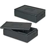 thumbnail of 2x Thermobox GN1/1 m. Deckel, LxBxH 600x400x180 mm, anthrazit, Inhalt 21 Liter, Gewicht 0,75 kg