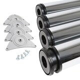 thumbnail of 4er Set Tischbeine Chrom glänzend ø 80mm Höhe 710mm Möbelfüße Tischstempel