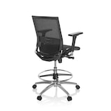 thumbnail of Luxe verhoogde bureaustoel TOP WORK 78 Stof / netstof, zwart / blauw hjh OFFICE