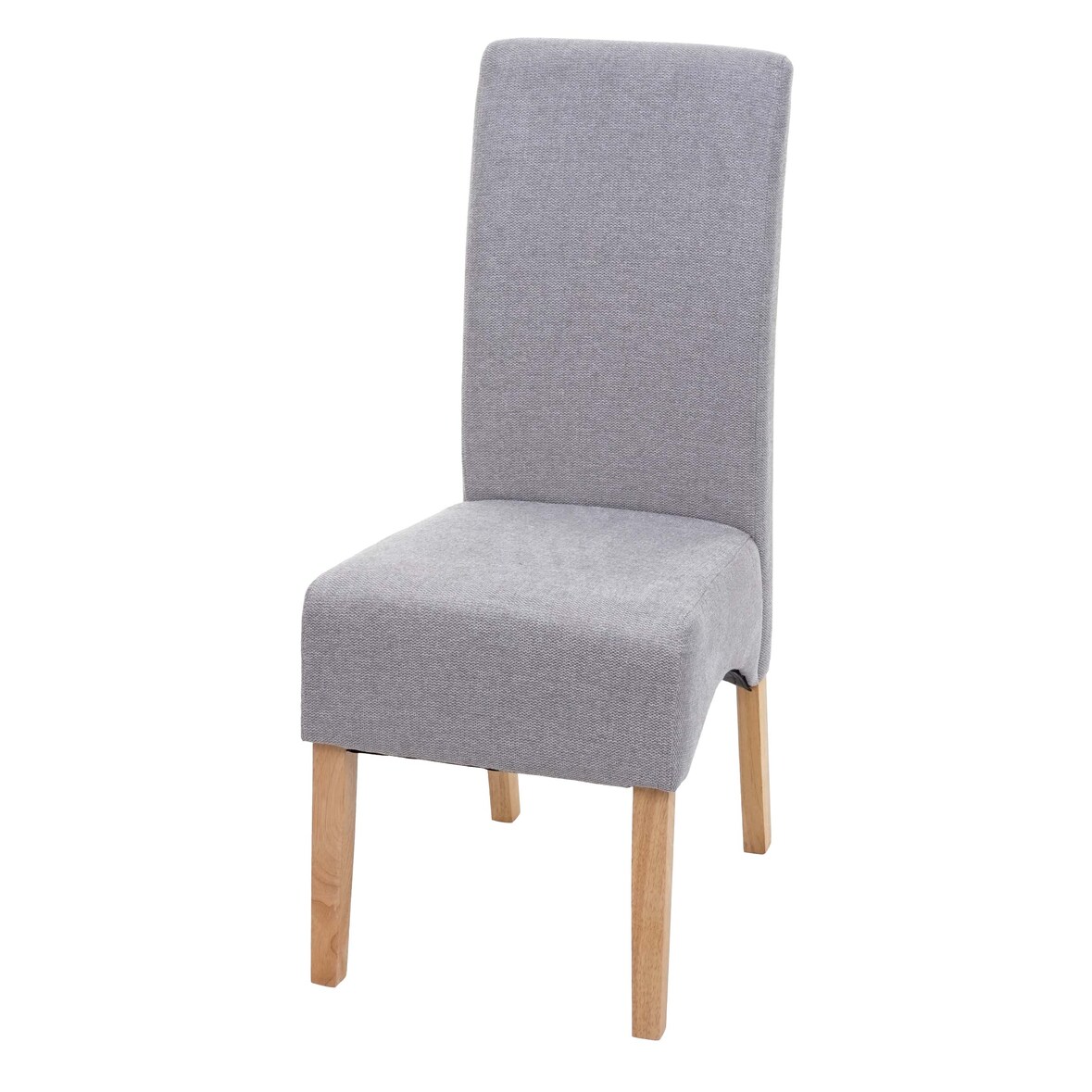 Silla de comedor Latina, silla de cocina Silla, tela/textil ~ gris claro, patas claras