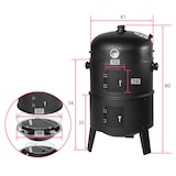 thumbnail of tectake Houtskoolbarbecue rookton 3 in 1 - zwart - 400820