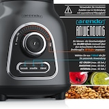 thumbnail of Arendo Standmixer, 1,75L Glasbehälter Edelstahl, 1400W, Glas Smoothie Maker / Mixer Ice Crush Funktion Milchshaker, Grau/Schwarz