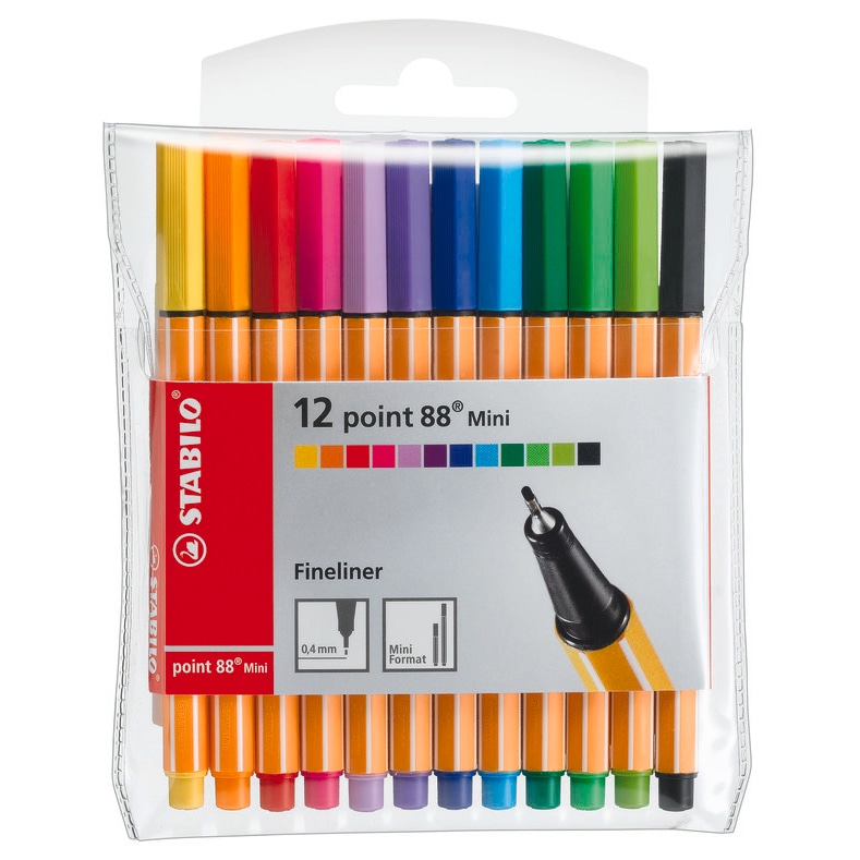 STABILO Fineliner point 88 Mini Etui 12 Farben