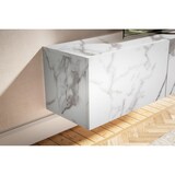 thumbnail of Lowboard Hängend Marmor-Optik Weiß 160x30x30 cm TV-Schrank, Design Fernsehtisch mit Klapptüren Modern, Fernsehschrank Wand, TV-Kommode Fernsehkommode