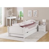 thumbnail of Einzelbett weiß 90x200 Futonbett Bettrahmen Singlebett Zubehör wählbar V-60.30-09WRollrost inkl.