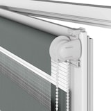 thumbnail of vidaXL Doppelrollo Dunkelgrau 40x100 cm Stoffbreite 35,9 cm Polyester