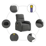 thumbnail of vidaXL Massagesessel mit Aufstehhilfe Dunkelgrau Mikrofasergewebe