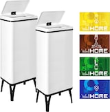 thumbnail of WellHome - 2er-Set Intelligenter Mülleimer 60L in Weiß mit Magnetetiketten 35,5x26x95,5 cm