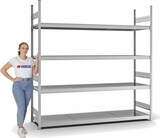 thumbnail of PROREGAL Weitspannregal Stecksystem T-Profil | HxBxT 250x250x60cm | 4 Ebenen | Stahlplatten-Fachboden | Fachlast 350kg | Verzinkt | Lagerregal