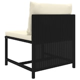 thumbnail of 7-delige tuin loungeset met kussens poly rotan zwart