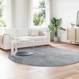 thumbnail of vidaXL Hoogpolig vloerkleed NAVARRA 240x240 cm polyester lichtgrijs
