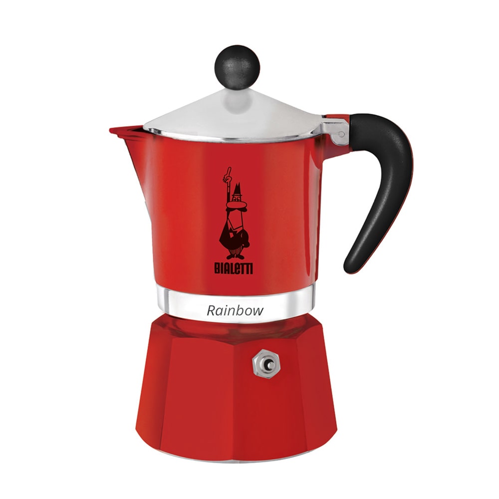 Bialetti Olla Rainbow mocha negra, roja, acero inoxidable