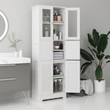thumbnail of Columna de baño mueble auxiliar de baño con 6 puertas estantes ajustables antivuelco armario de baño moderno 60x30x170,5 cm blanco