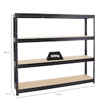 thumbnail of PROREGAL Schwerlastregal Dino | HxBxT 180x200x45 cm | Fachlast 500kg | Schwarz | Steckregal Lagersystem Stecksystem Regalsystem