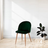 thumbnail of Pack de 4 sillas de comedor estilo Vintage color Verde Botella. Modelo Mercedes
