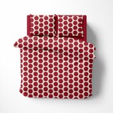 thumbnail of Benetton - Conjunto de cama king size de 4 peças (capa de edredom 260x240cm, lençol com elástico 200x200cm e 2 fronhas 50x85cm) 100% algodão vermelho