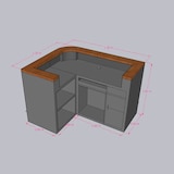 thumbnail of 【Muhei150cm】Bartheke Empfangstheke Empfangstresen Bartisch Ladentheke Verkaufstheke Kassentheke Theke