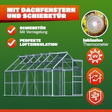 thumbnail of GARDEBRUK® Gewächshaus Aluminium 7,2m² 380x190cm inkl. 4 Dachfenster