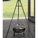 thumbnail of Tarrington House draaibare barbecue Bunbury, staal/zink, 133 x 116 x 167 cm, Ø 66 cm, instelbare kookhoogte: 20 - 80 cm, zwart