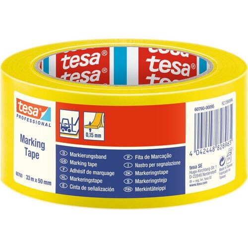tesa Bodenmarkierungsband tesa Professional Gelb 50 mm (B) x 33 m (L) PVC (Polyvinylchlorid) 60760