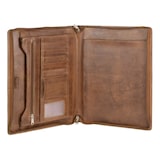 thumbnail of Bear Design Schreibmappe Leder Konferenzmappe braun A4 Orgamappe cognac braun CL7793