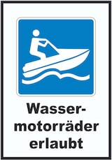thumbnail of Jetski fahren erlaubt Symbol und Text A4 Rückseite selbstklebend