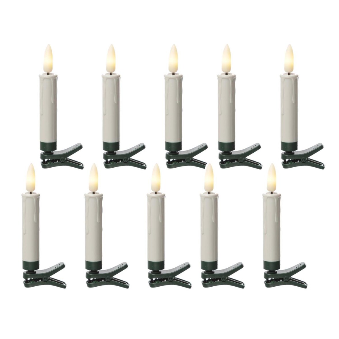 LED Baumkerzen mit Clip 10 Weihnachtskerzen Baumbeleuchtung kabellos Fernb