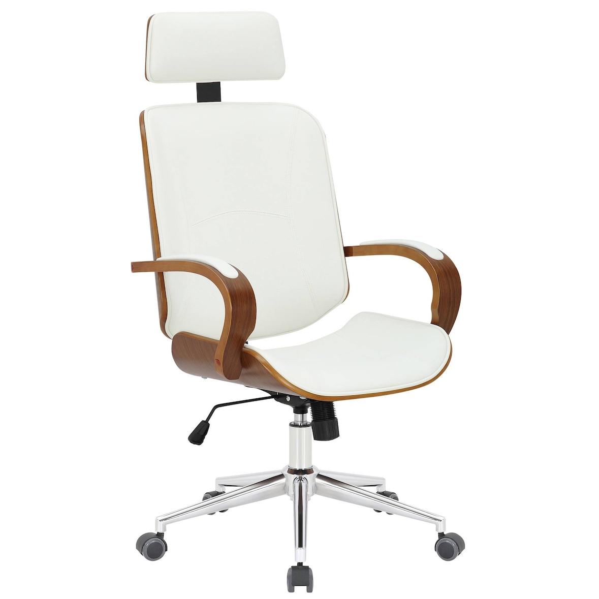 CLP Chaise de bureau Dayton Similicuir HBT: 118x70x70 cm Noyer Blanc