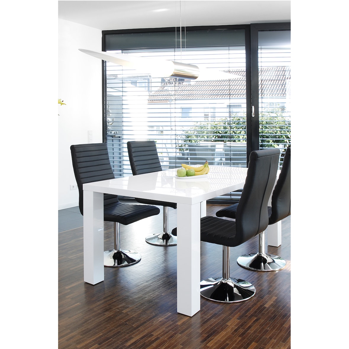 SalesFever Esstisch 180 x 90 cm | Hochglanz lackiert | MDF-Holz | B 180 x T 90 x H 76 cm | weiß