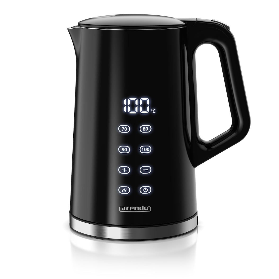 Arendo Wasserkocher, Edelstahl oder Glas, Temperaturanzeige & Warmhaltefunktion