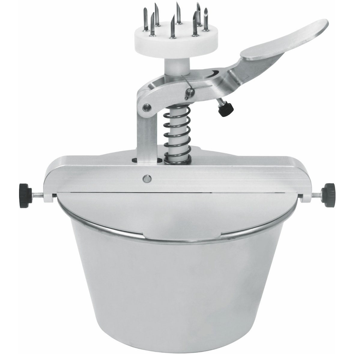 Schneider - Gebäckfüller mit 1 Kolben-Pumpen Blickle "Donuts" m. Edelstahlschüssel, inkl. Abdeckungen